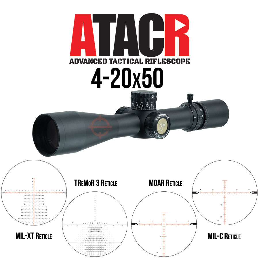 Nightforce 4-20x50 Scope available reticles