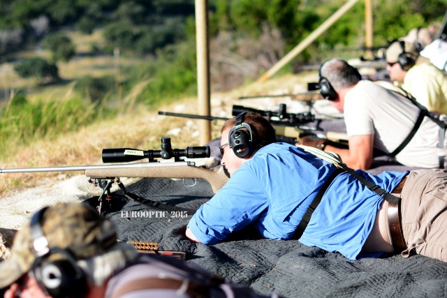EuroOptic’s Josh Holdren ringing some steel. This is a Remington 700 action barreled by Hill Country Rifles, also in 6.5CM.